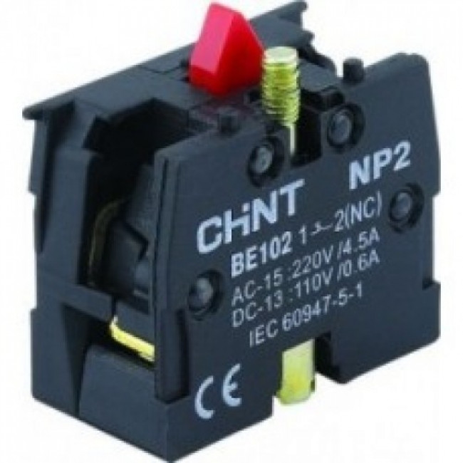 Chint NP2-L 112  Érintkező elem  Hátlapra  (1NC) Tokozat aljára rögzíthető