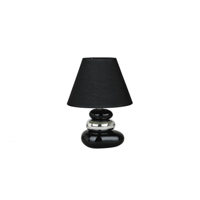 Asztali kerámia lámpa  Fekete/Ezüst E14 foglalattal